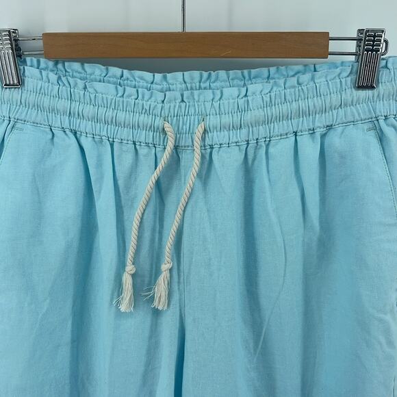 NWT J. Crew Factory linen cotton blend smocked waist pull on wide leg pants sz M - Picture 4 of 7